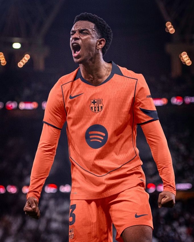 Maillot FC Barcelone Extérieur 2024/25 – Orange Fluo