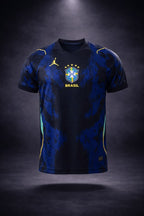 Maillot Brésil Extérieur Noir & Bleu – 2026