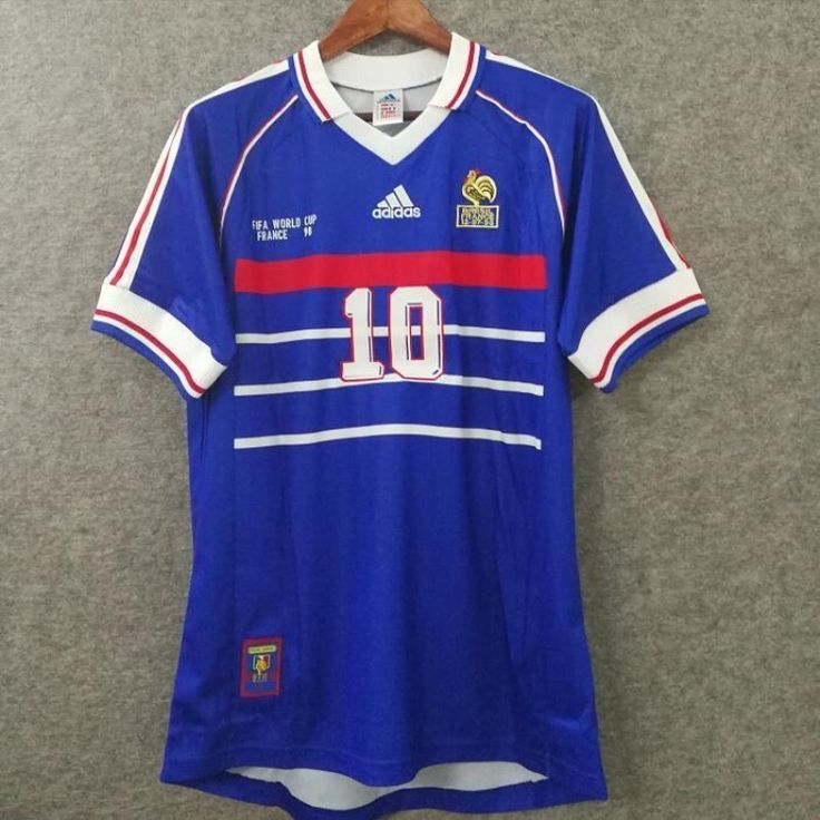 Maillot de football rétro France 1998 – N°10 (Zidane) – Neuf avec étiquettes