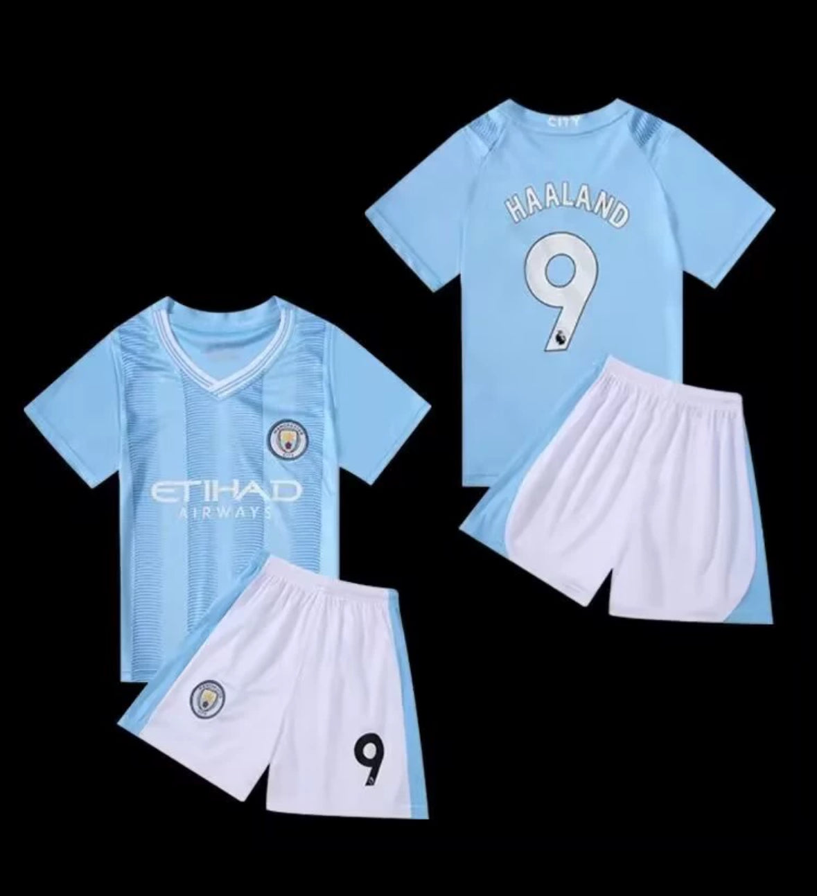 Ensemble Maillot et Short Manchester City (Haaland #9) pour Enfant - Saison 2024/2025