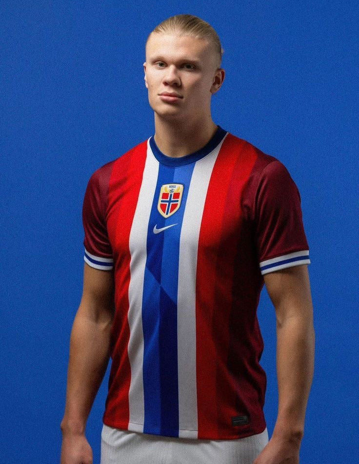 Maillot de Football Norvège – Domicile Rouge, Blanc & Bleu