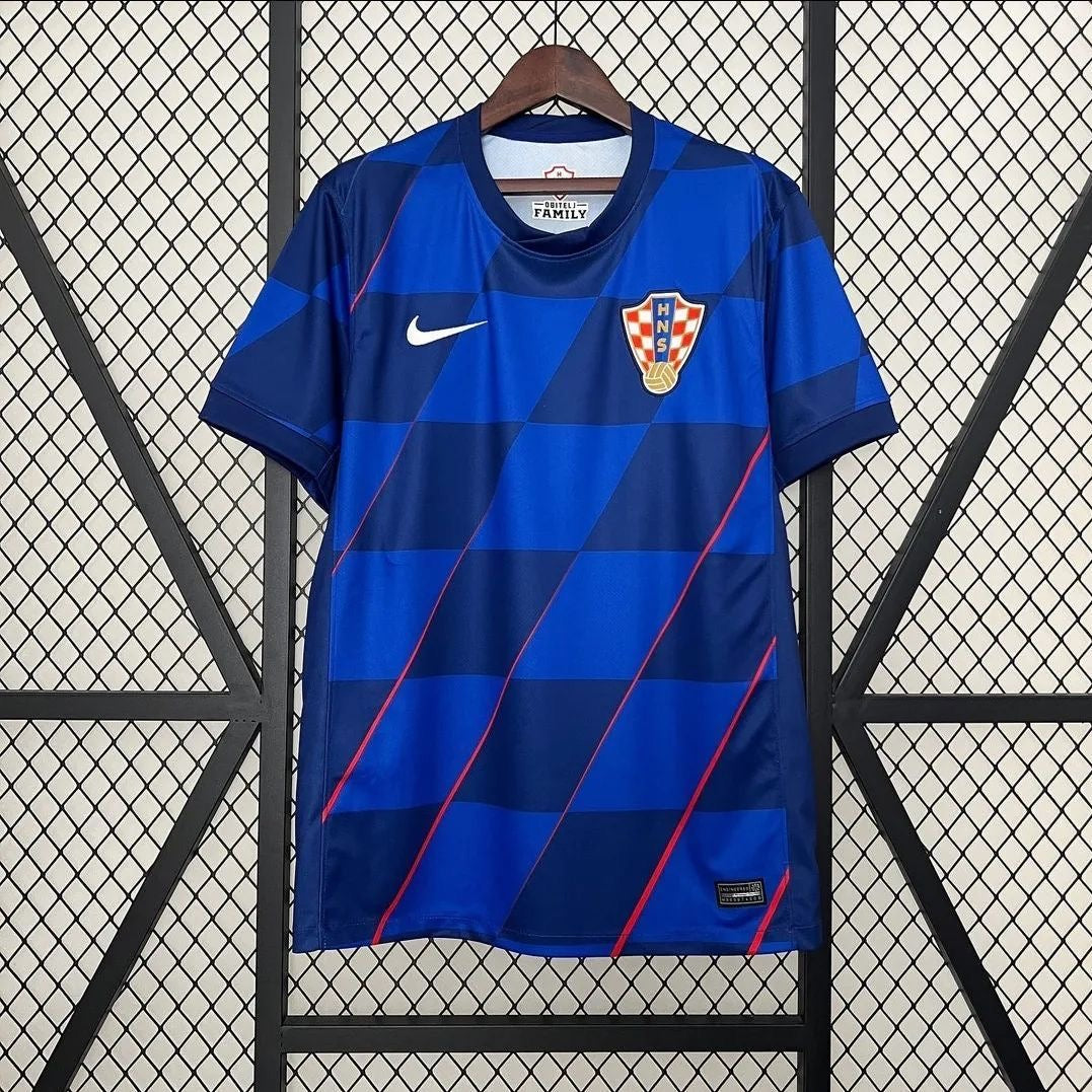 Maillot Croatie – Extérieur – Bleu à Motifs Géométriques
