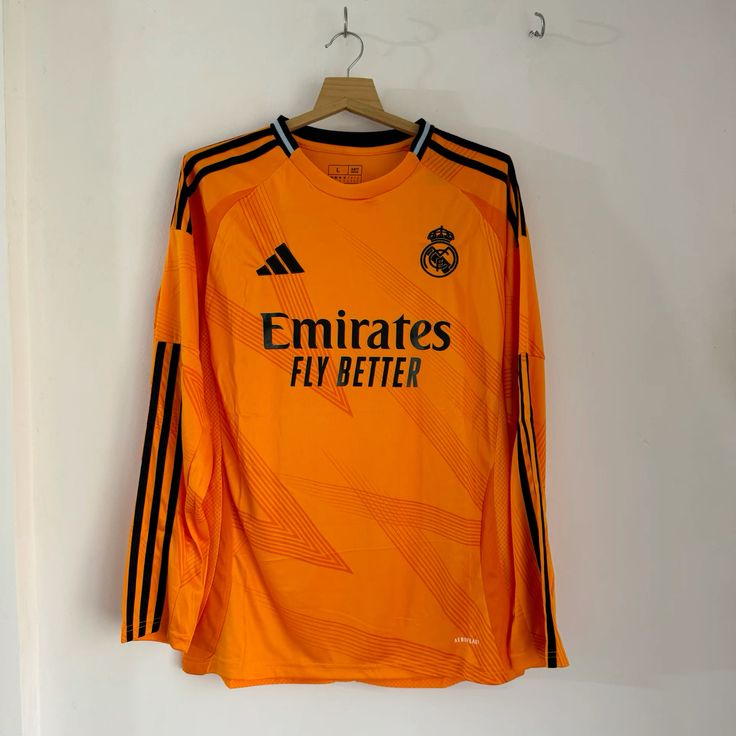 Maillot gardien Real Madrid 2023/24 – Officiel Adidas – Manches longues – Orange