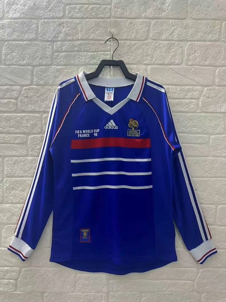 Maillot Rétro France 1998 – Officiel Adidas – Manches Longues